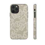 White Lace Pattern Tough Phone Case
