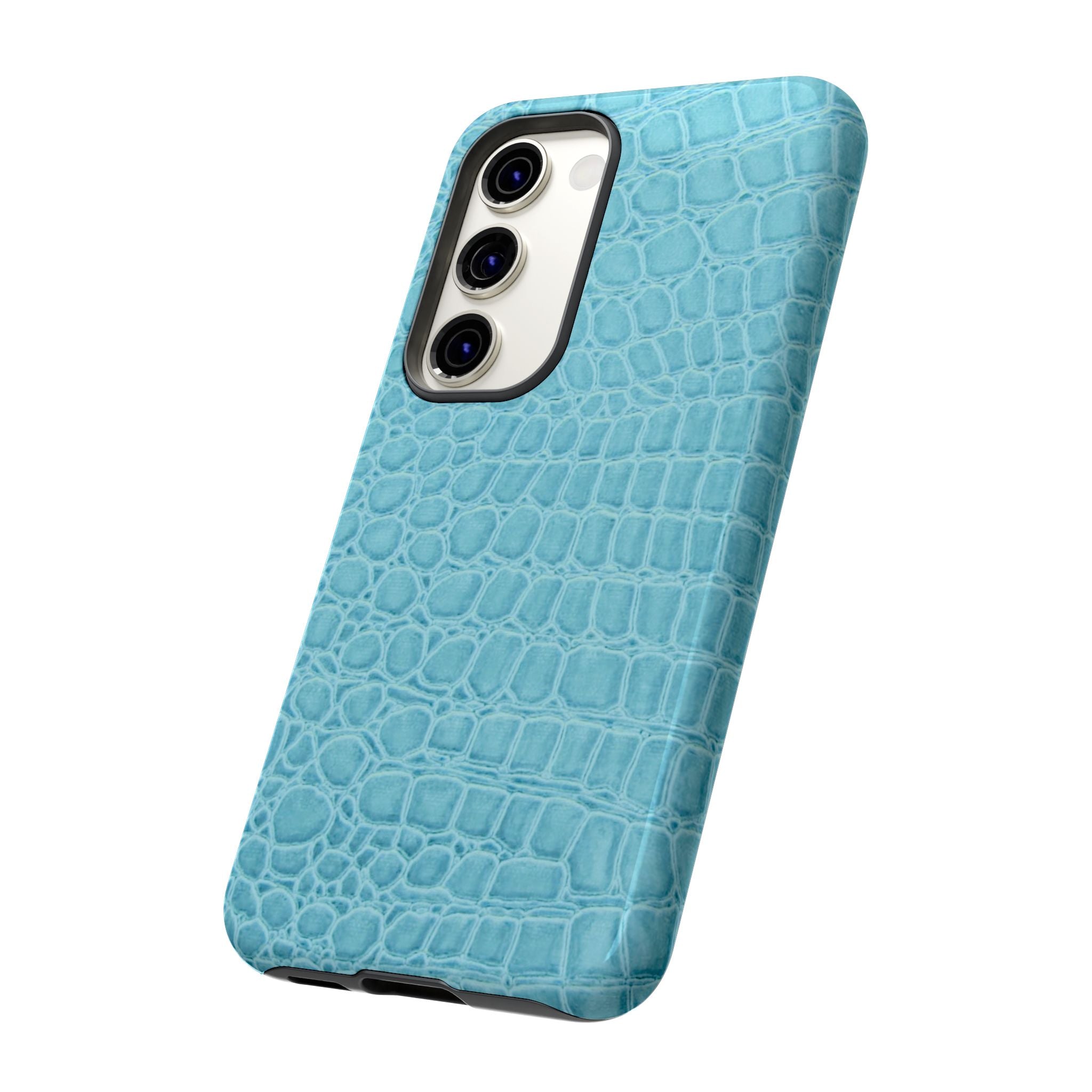 Croc Embossed Turquoise Phone Case