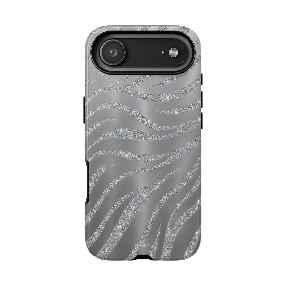 Silver Glitter Zebra Tough Case