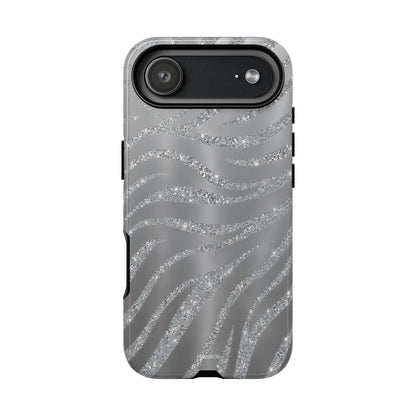 Silver Glitter Zebra Tough Case