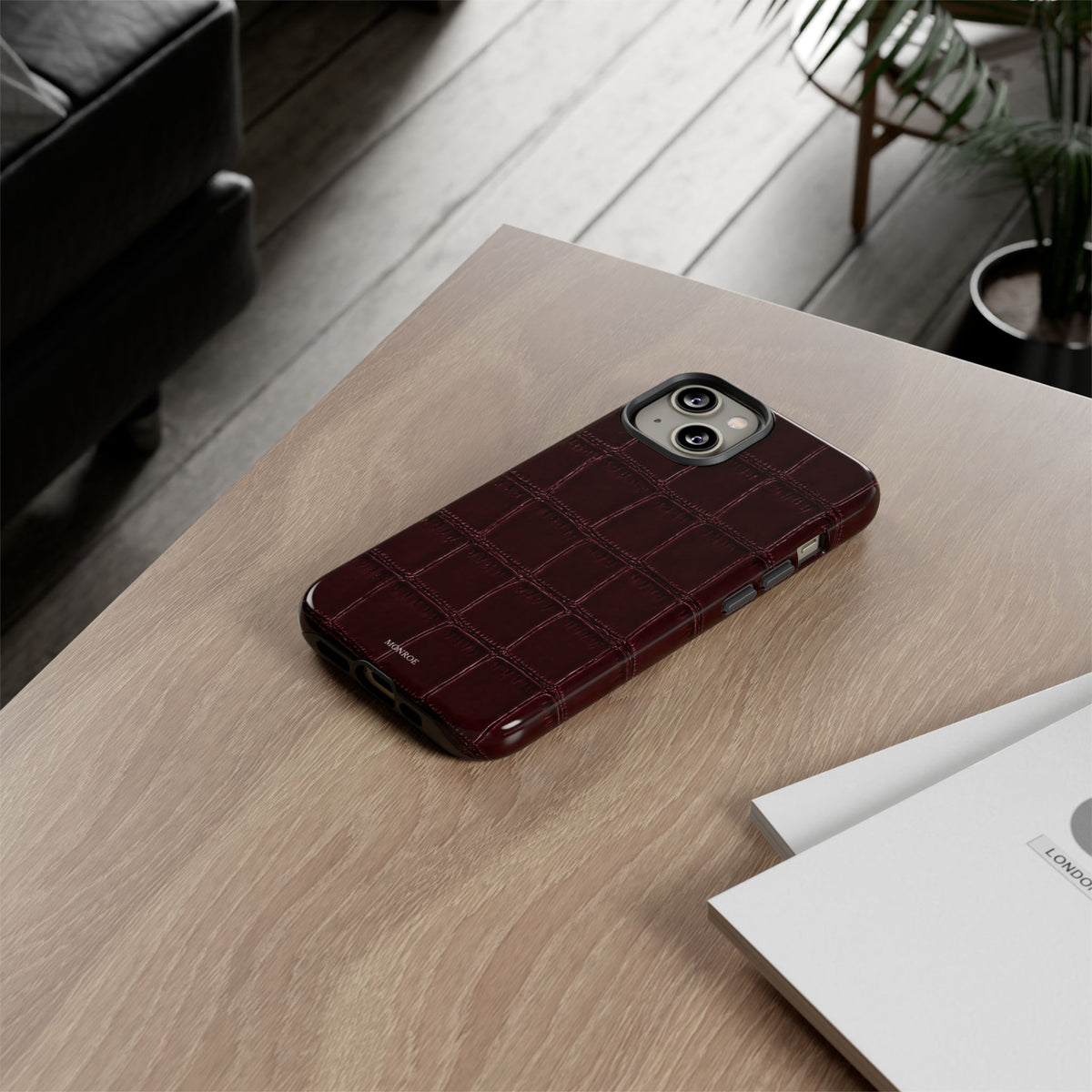 Burgundy Croc Tough Case