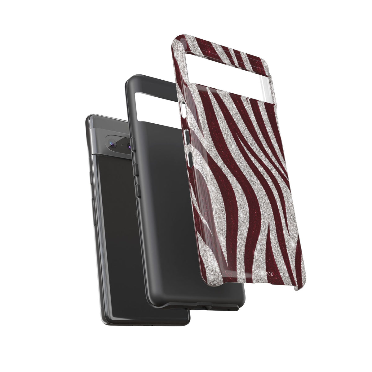Burgundy Zebra Glitter Tough Case