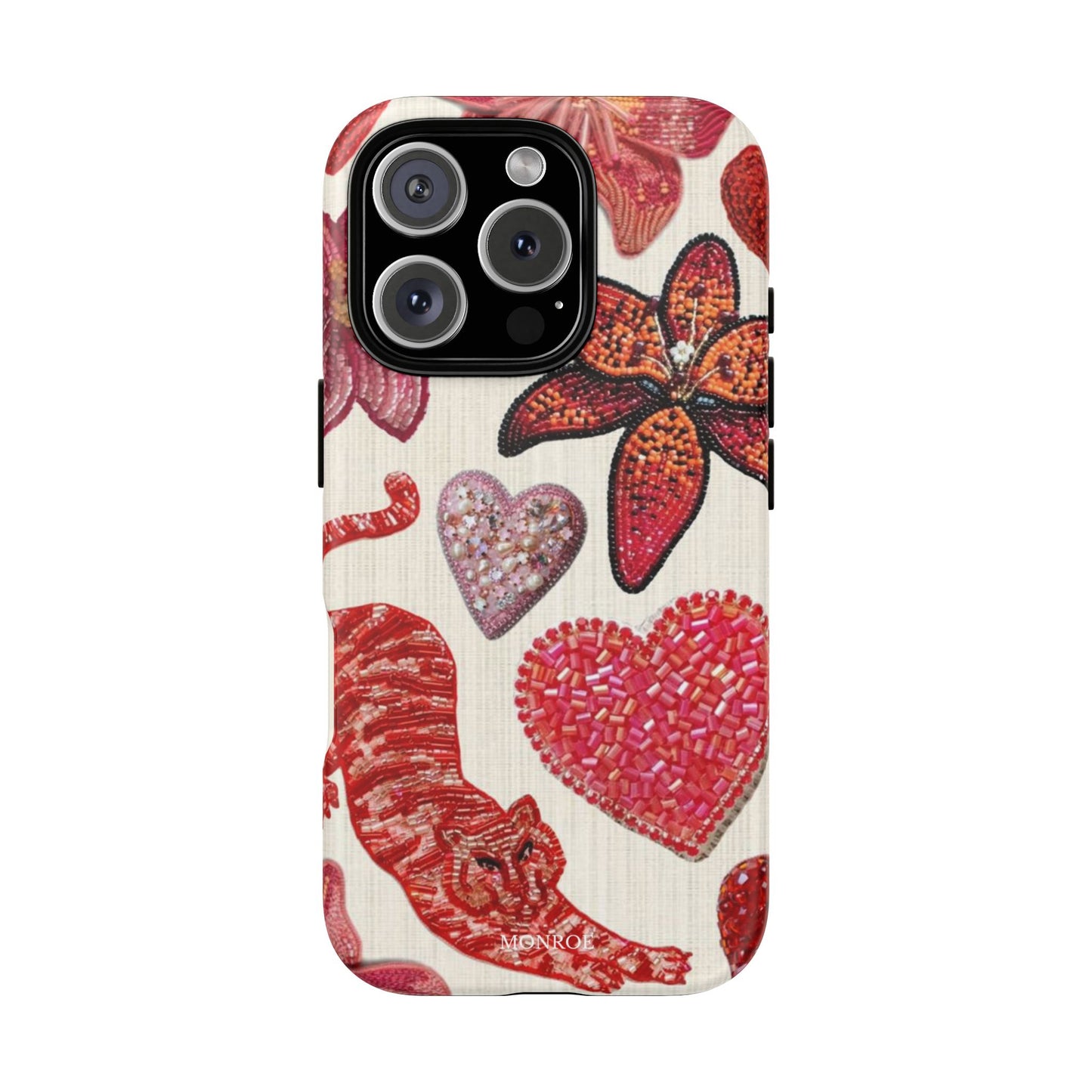 Floral & Heart Pattern Tough Case