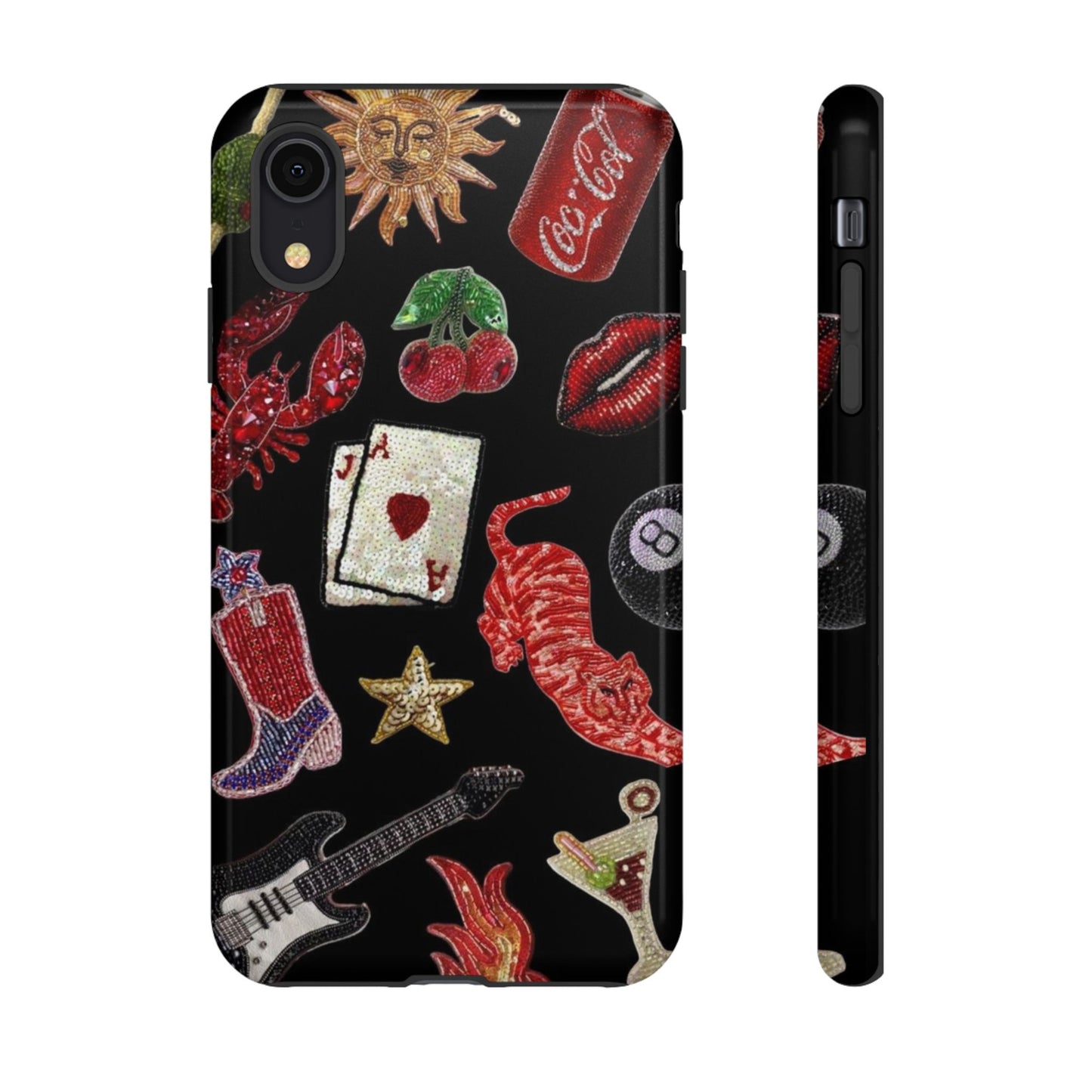 Retro Patch Motif Tough Case