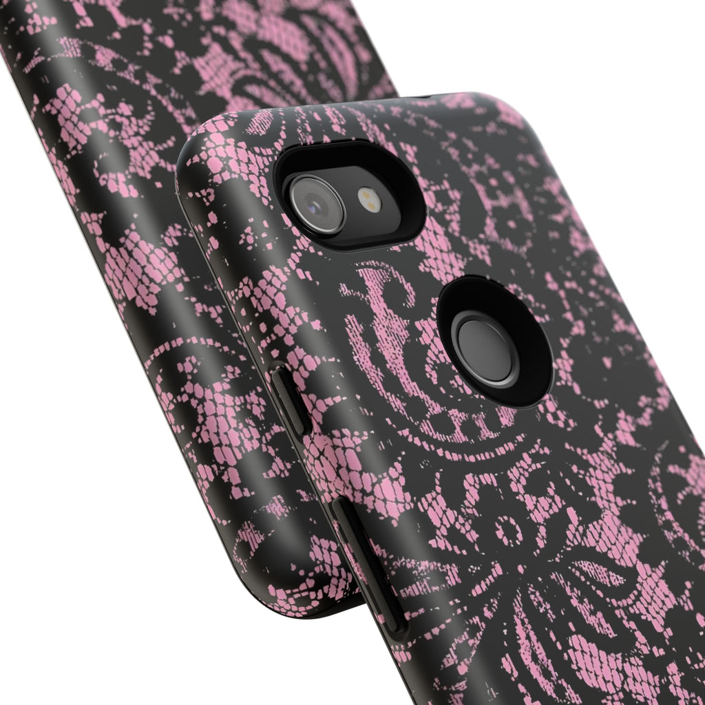 Pink Lace Pattern Tough Phone Case