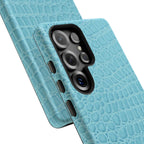 Croc Embossed Turquoise Phone Case