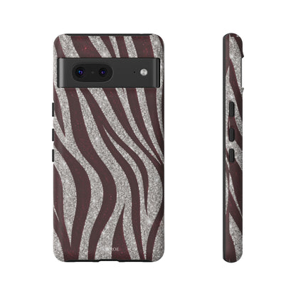Burgundy Zebra Glitter Tough Case