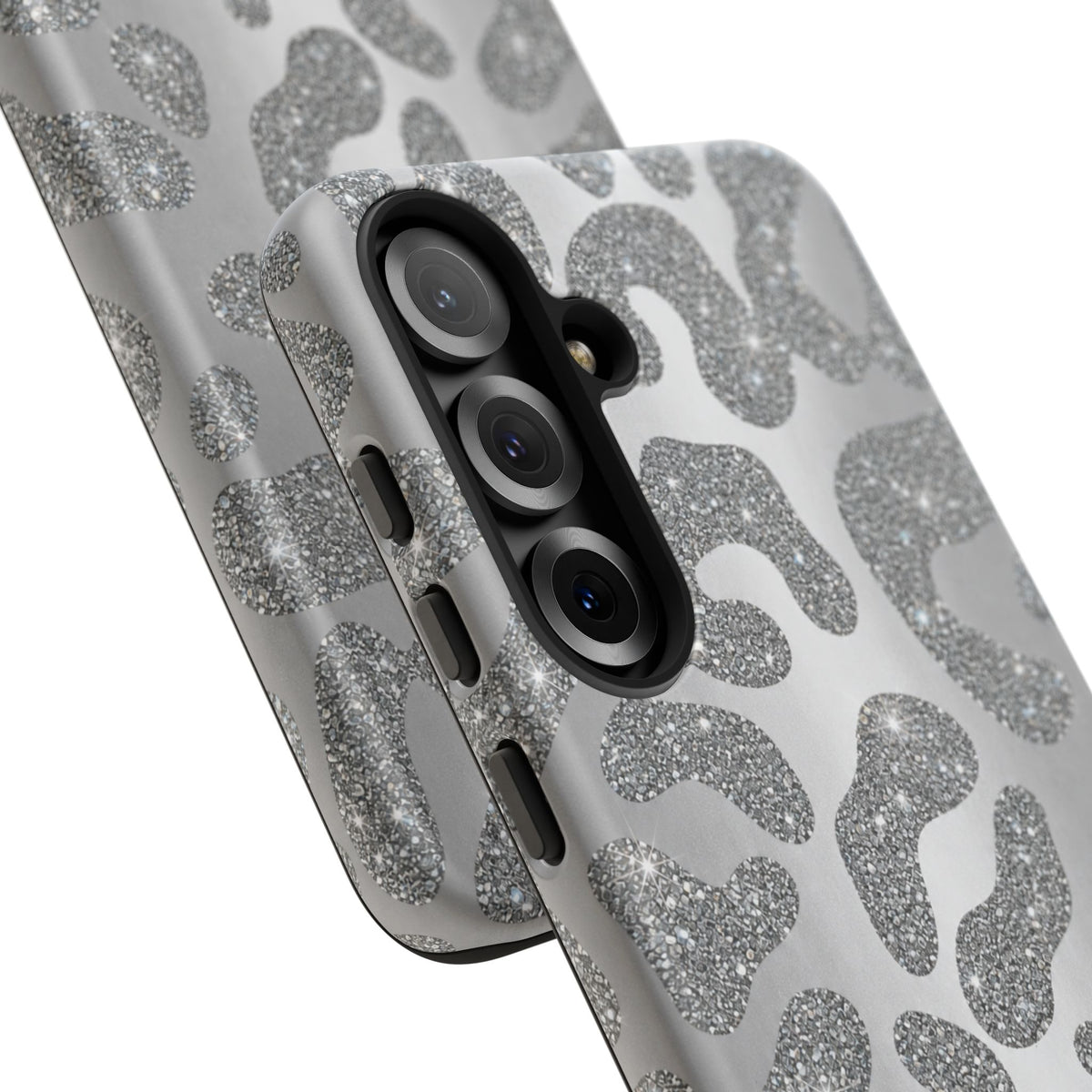 Silver Glitter Leopard Tough Case
