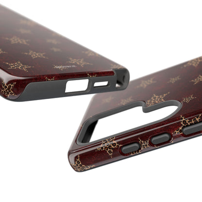 Burgundy Leopard Star Tough Case