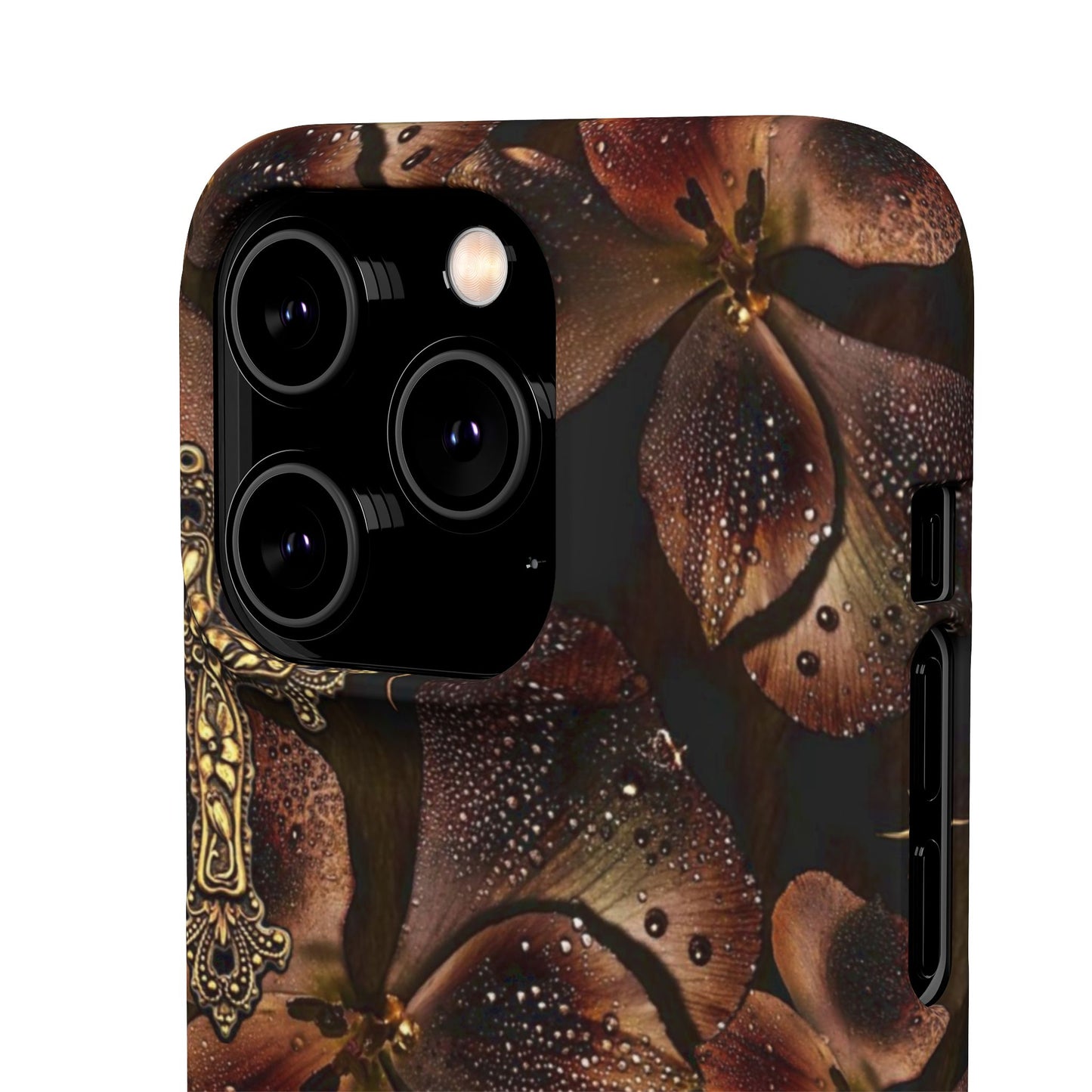 Brown Floral Cross Case