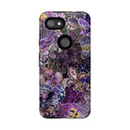Purple Fleur-de-Lis Floral Tough Phone Case