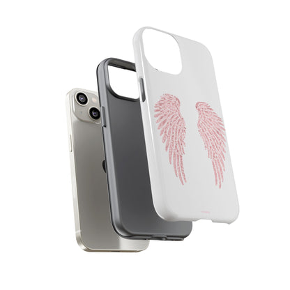White & Pink Wings Tough Case