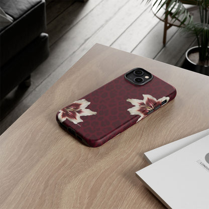 Burgundy Lily Leopard Tough Case