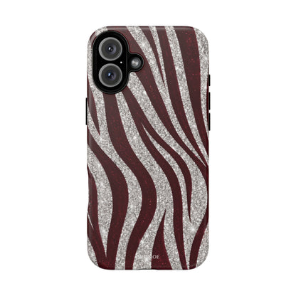 Burgundy Zebra Glitter Tough Case