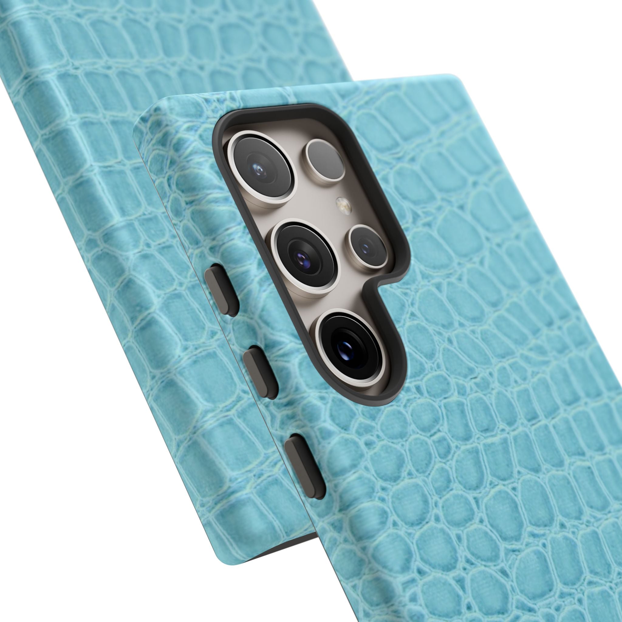 Croc Embossed Turquoise Phone Case