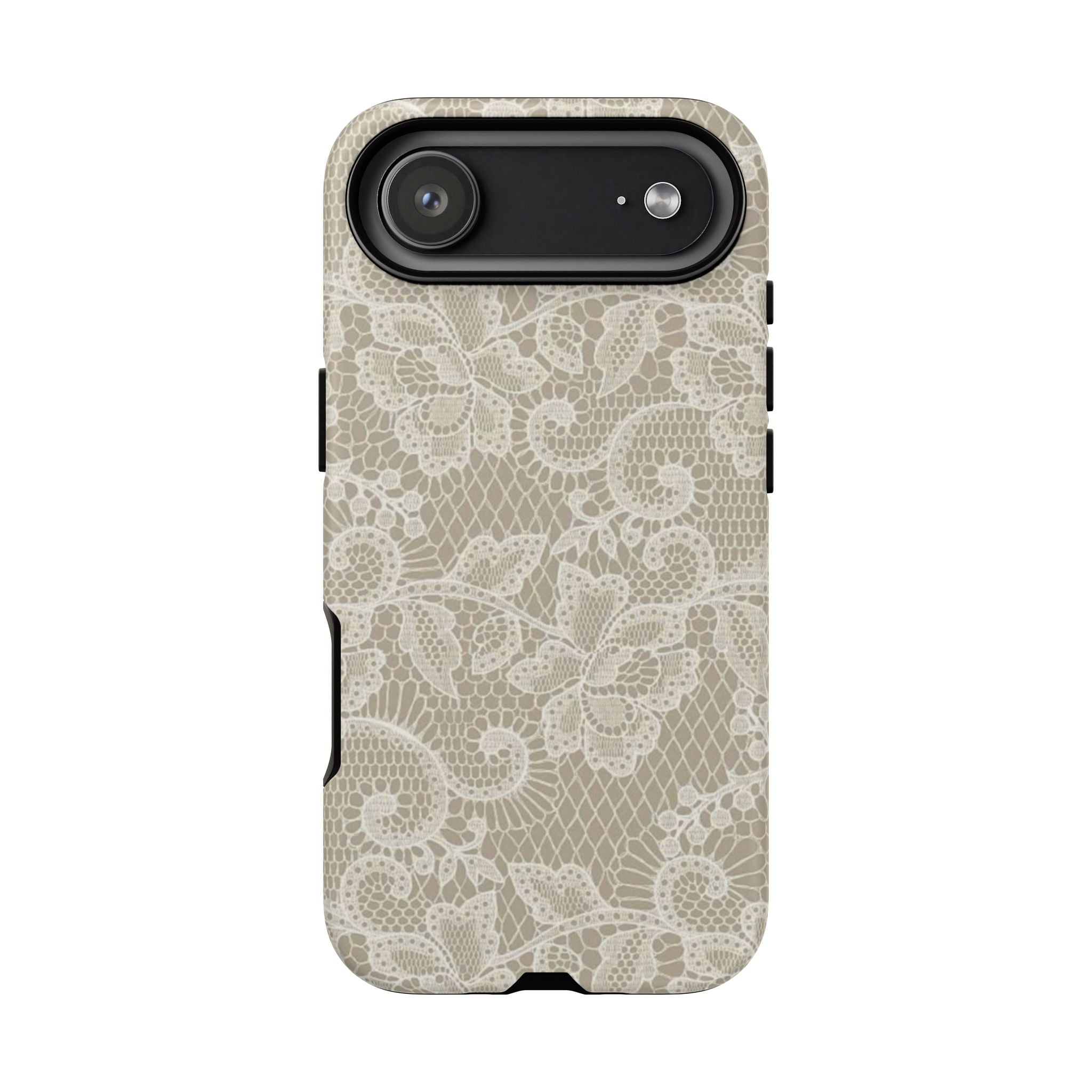 White Lace Pattern Tough Phone Case