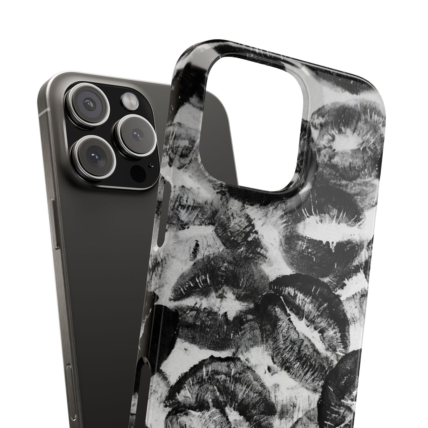 Black & White Kiss Print Case