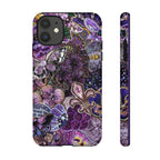 Purple Fleur-de-Lis Floral Tough Phone Case