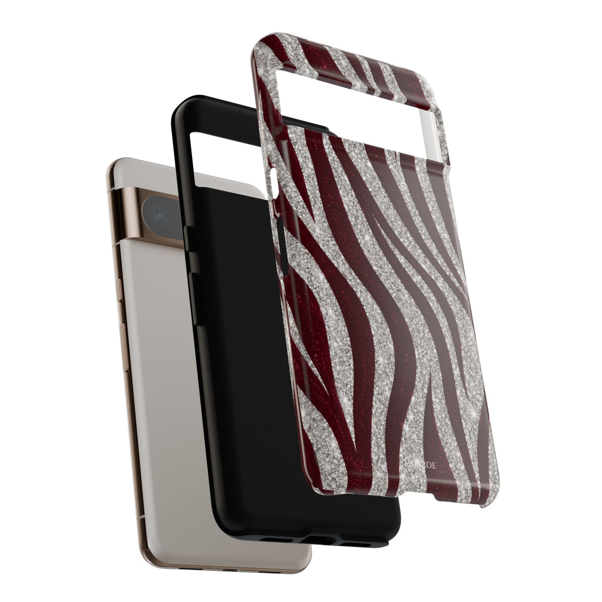 Burgundy Zebra Glitter Tough Case