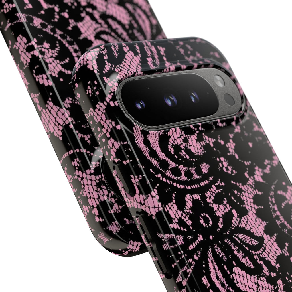 Pink Lace Pattern Tough Phone Case