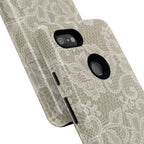 White Lace Pattern Tough Phone Case