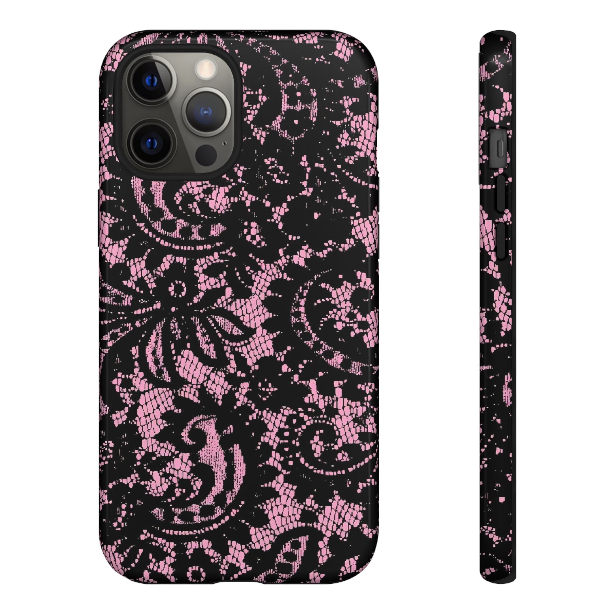 Pink Lace Pattern Tough Phone Case