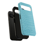 Croc Embossed Turquoise Phone Case