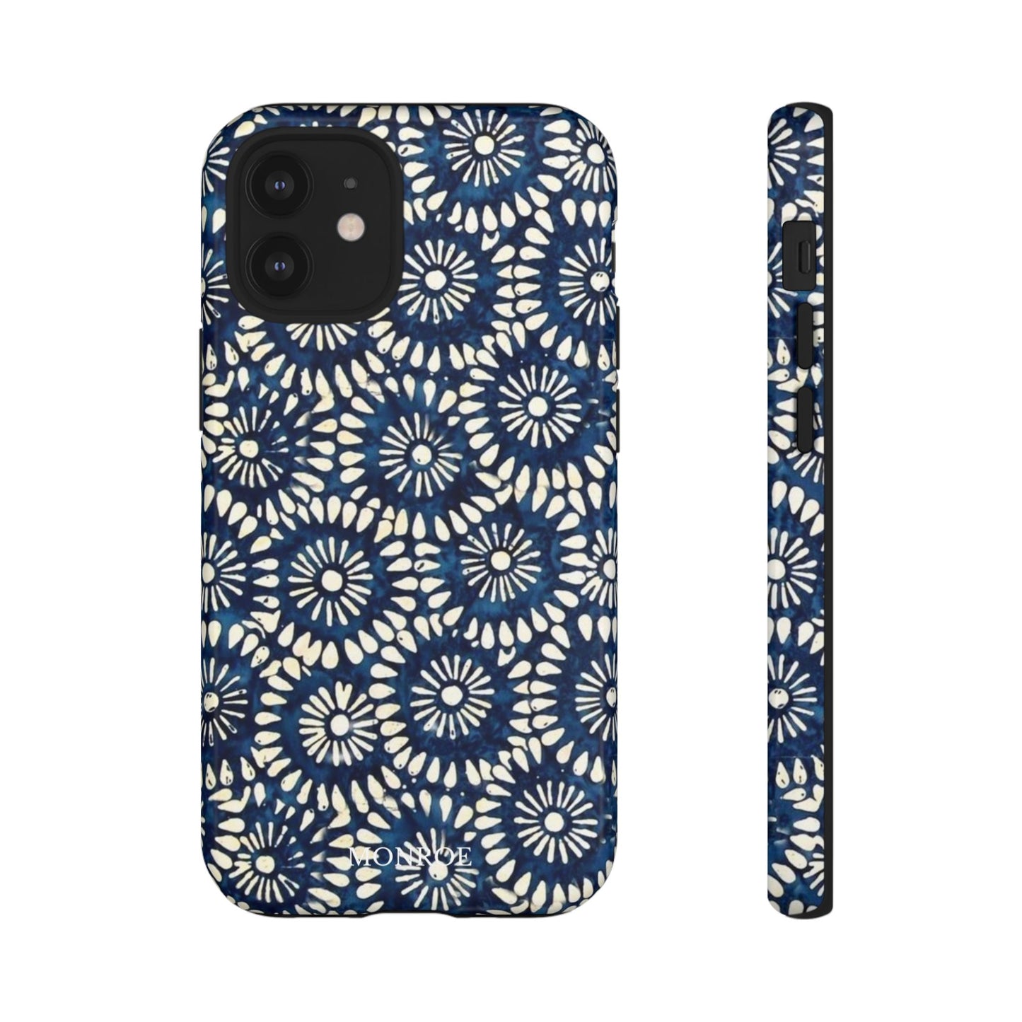 Navy Shibori Floral Tough Phone Case