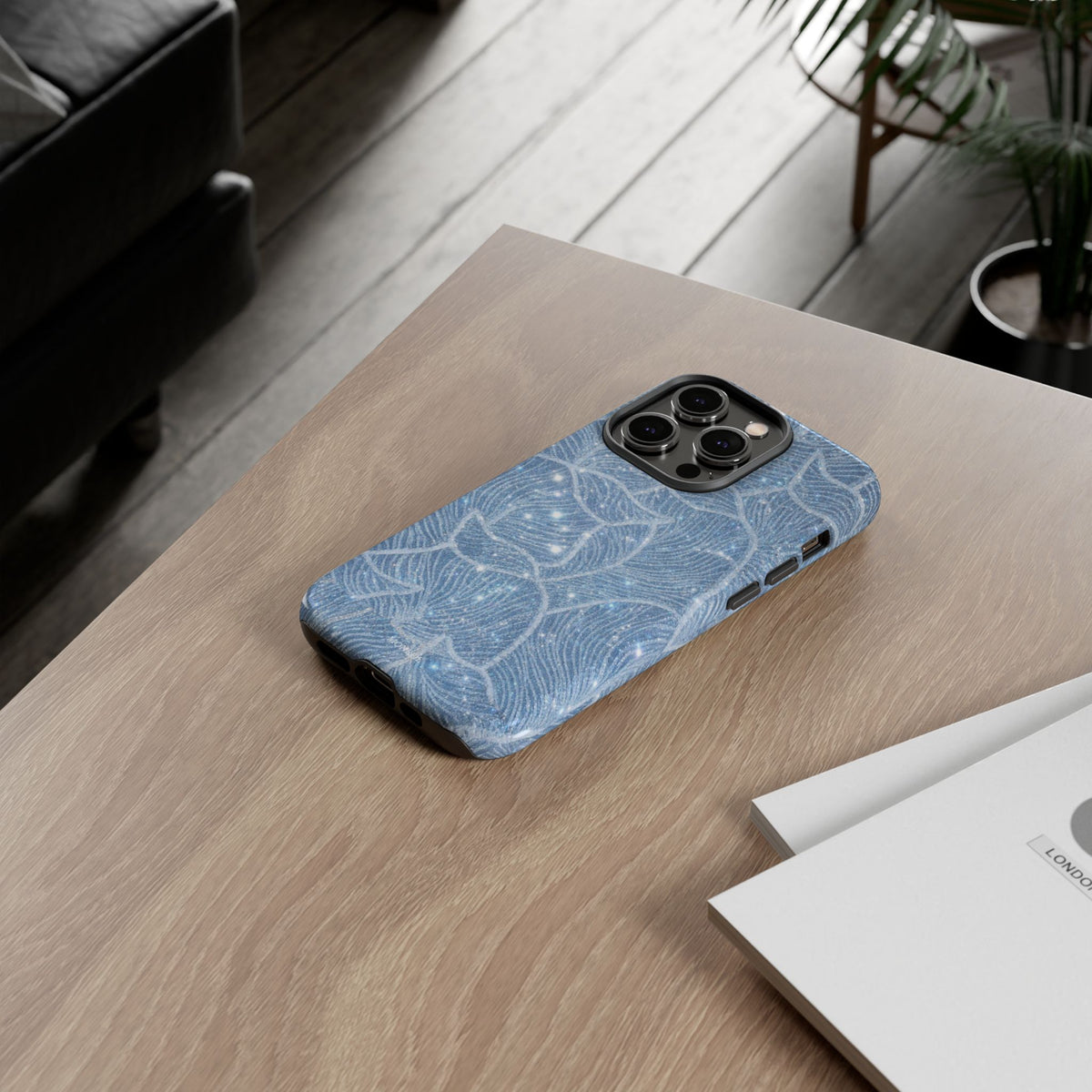 Glacier Blue Floral Tough Case