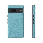 Croc Embossed Turquoise Phone Case