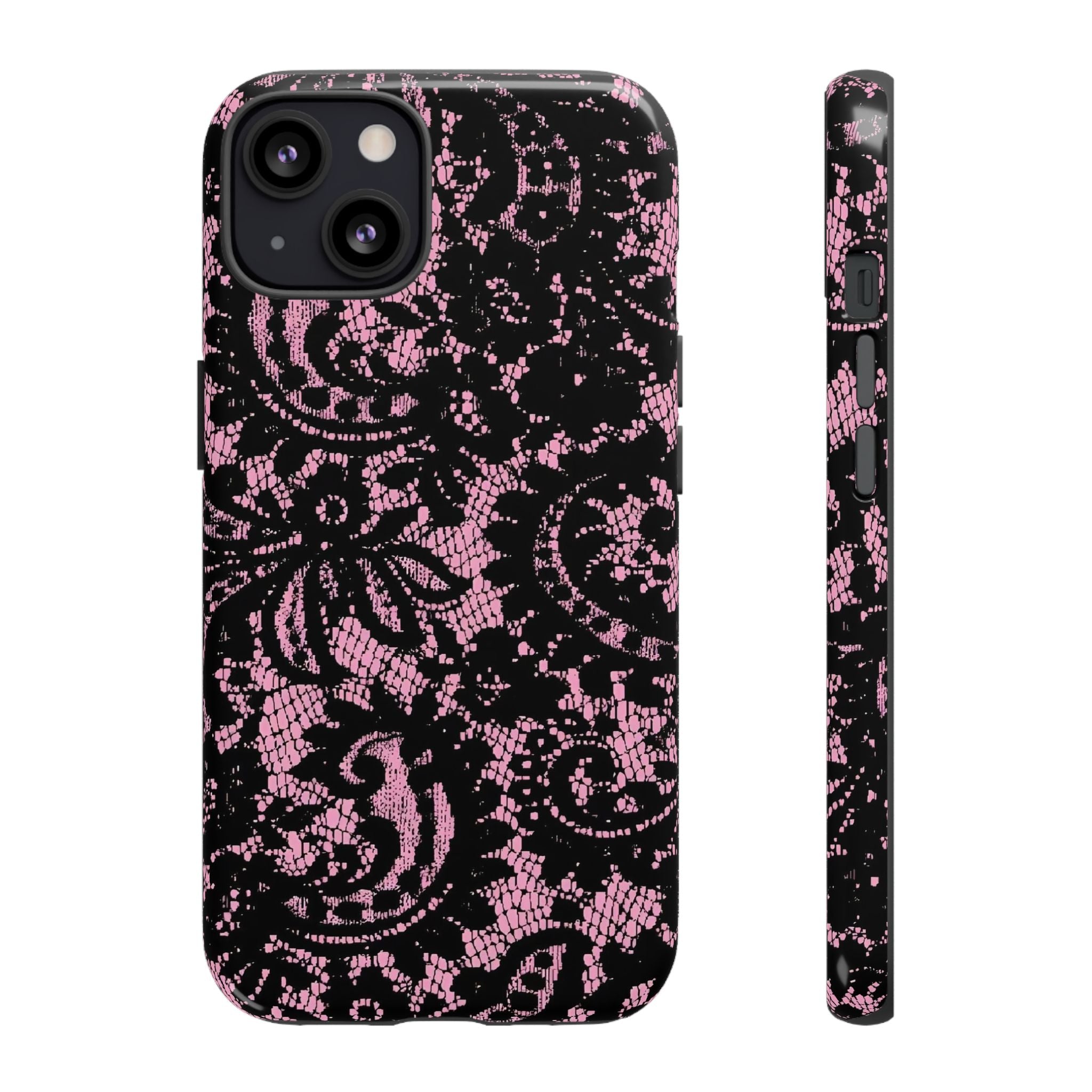 Pink Lace Pattern Tough Phone Case
