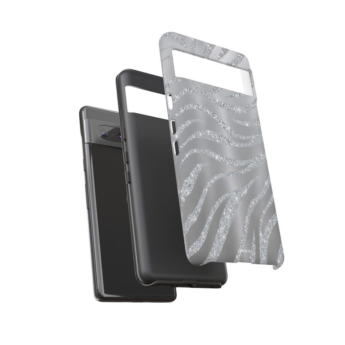 Silver Glitter Zebra Tough Case
