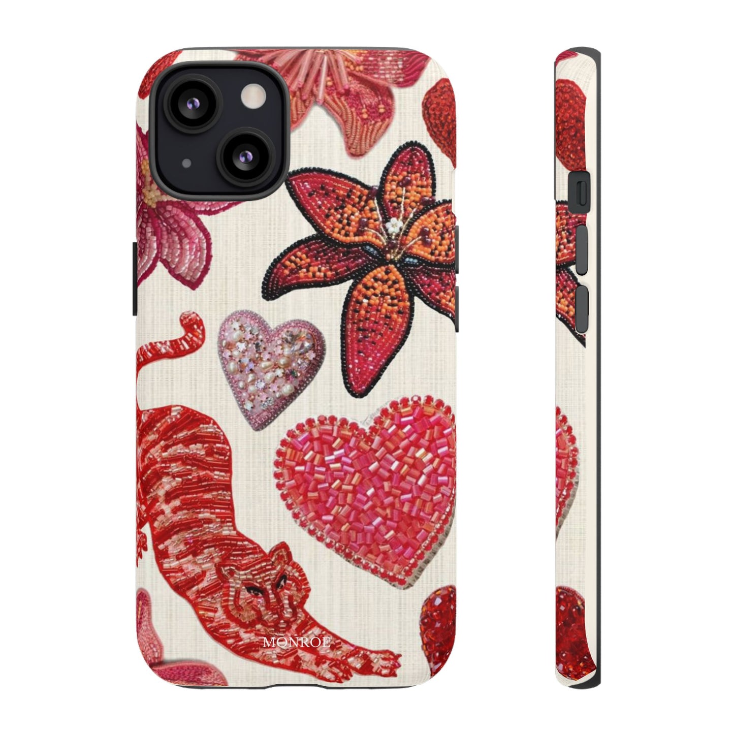 Floral & Heart Pattern Tough Case