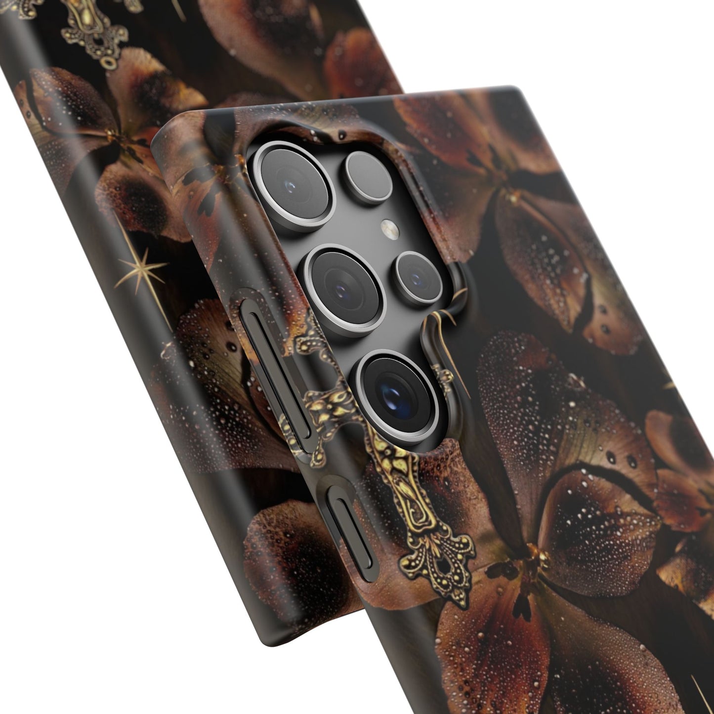 Brown Floral Cross Case