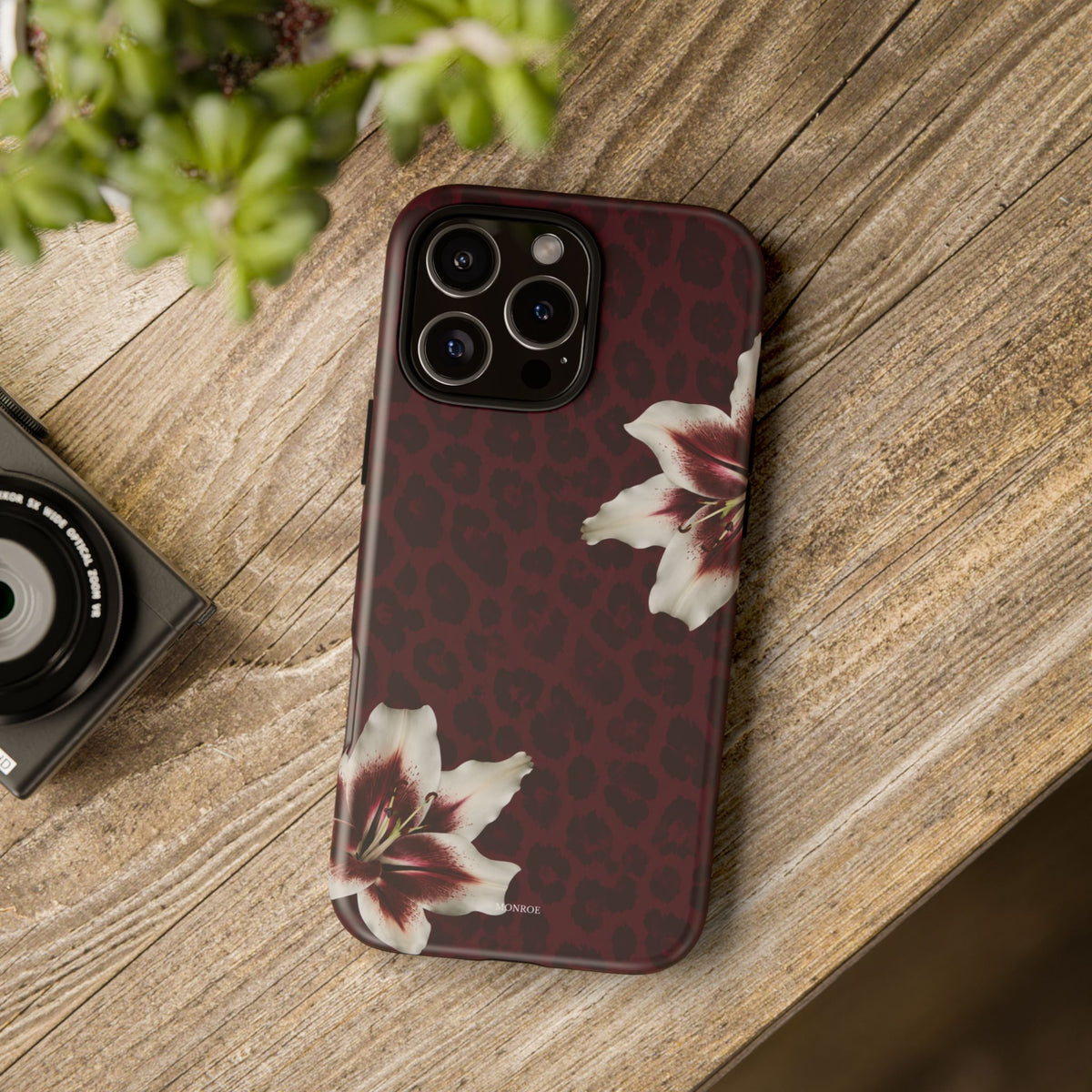 Burgundy Lily Leopard Tough Case