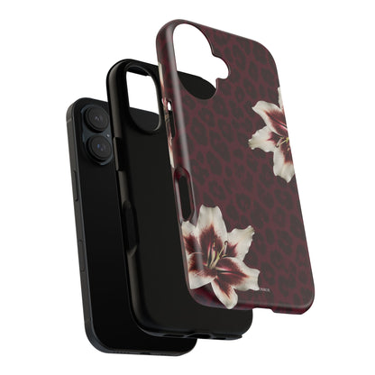 Burgundy Lily Leopard Tough Case