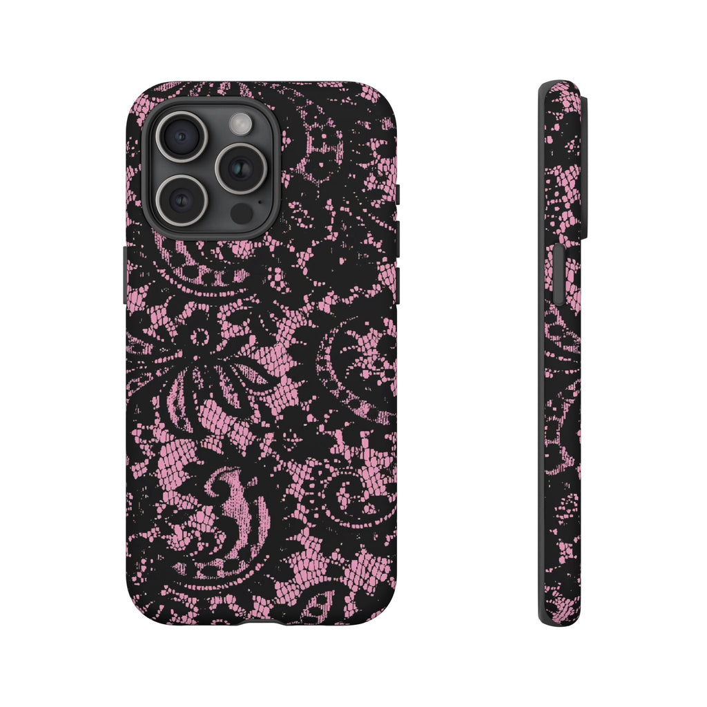 Pink Lace Pattern Tough Phone Case