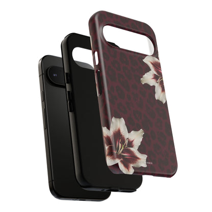 Burgundy Lily Leopard Tough Case