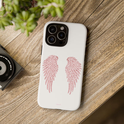 White & Pink Wings Tough Case