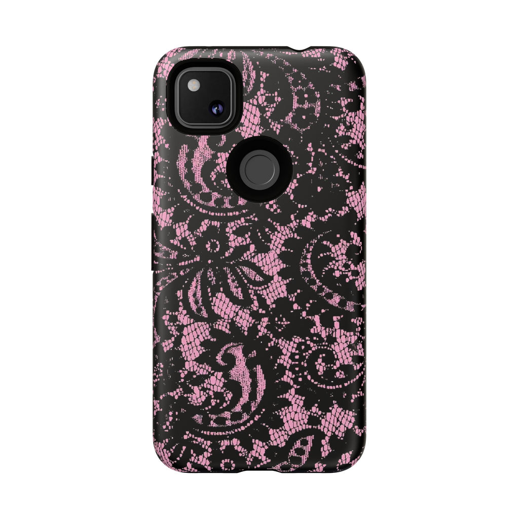Pink Lace Pattern Tough Phone Case