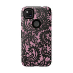 Pink Lace Pattern Tough Phone Case