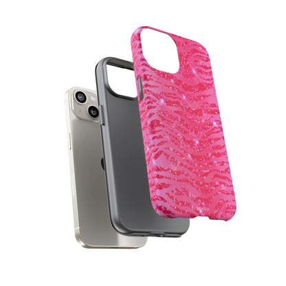 Pink Glitter Zebra Tough Case