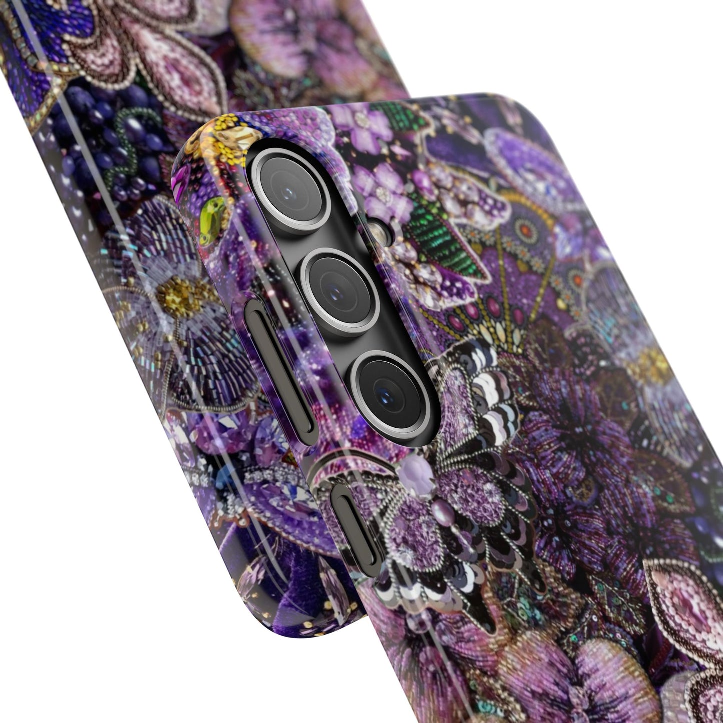 Purple Floral Butterfly Case