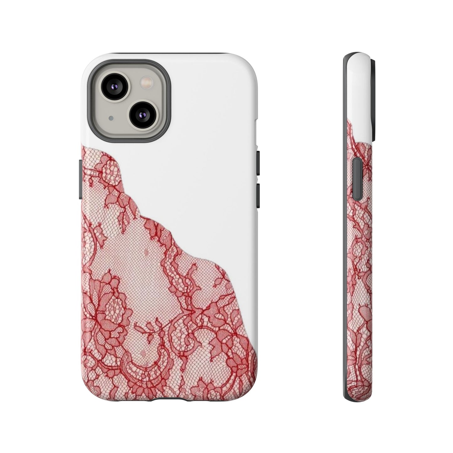 Red Lace Edge Tough Phone Case