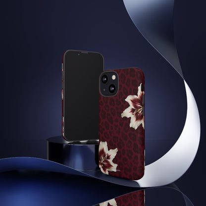 Burgundy Lily Leopard Tough Case