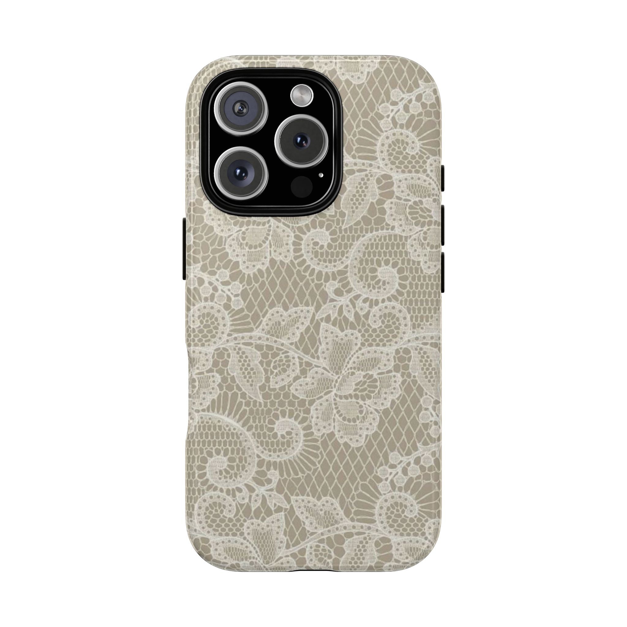 White Lace Pattern Tough Phone Case