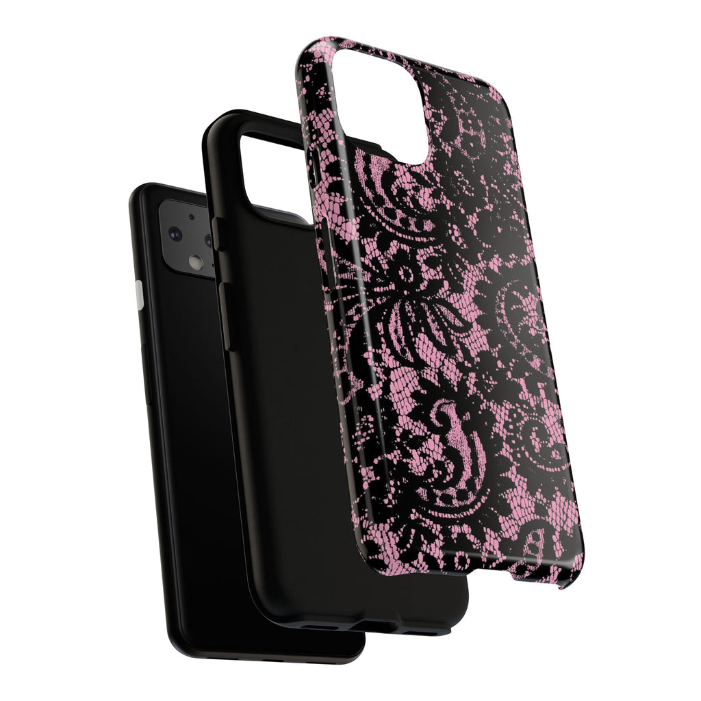 Pink Lace Pattern Tough Phone Case