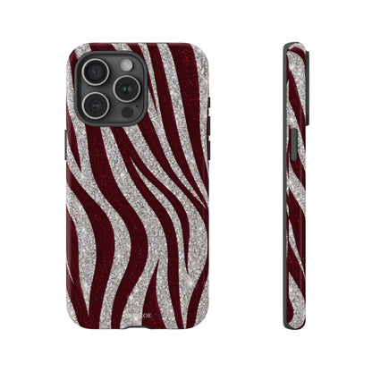 Burgundy Zebra Glitter Tough Case