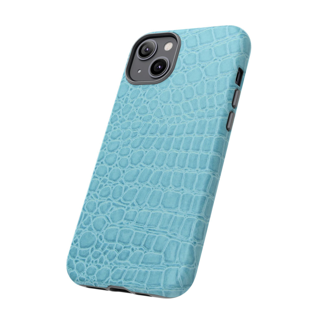 Croc Embossed Turquoise Phone Case