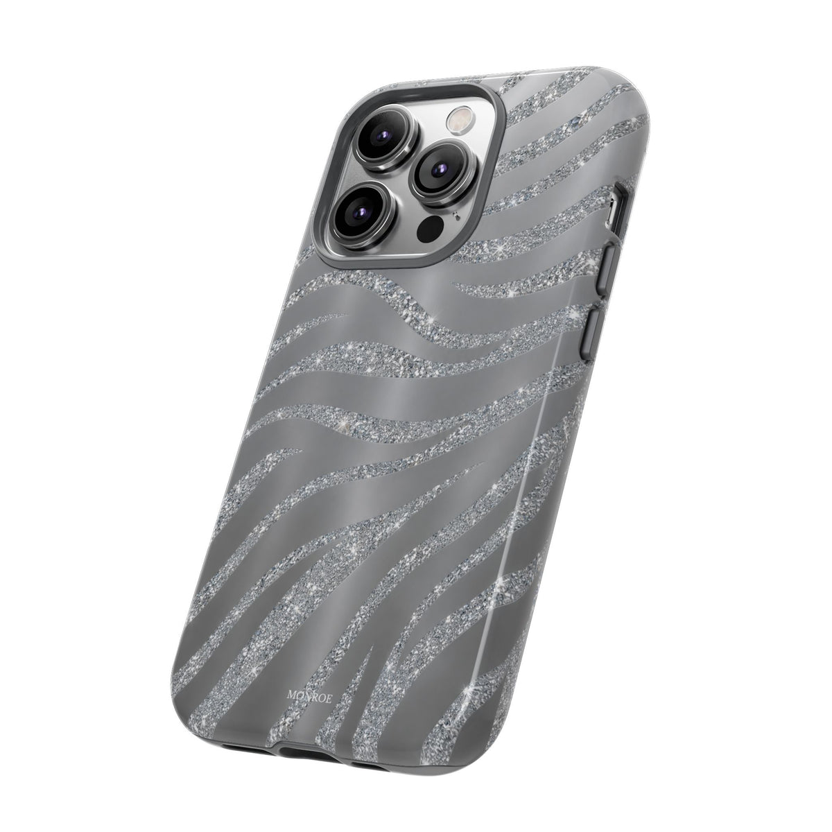 Silver Glitter Zebra Tough Case